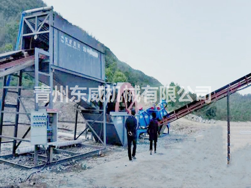 湖南輪式洗沙篩沙脫水篩設備使用現場